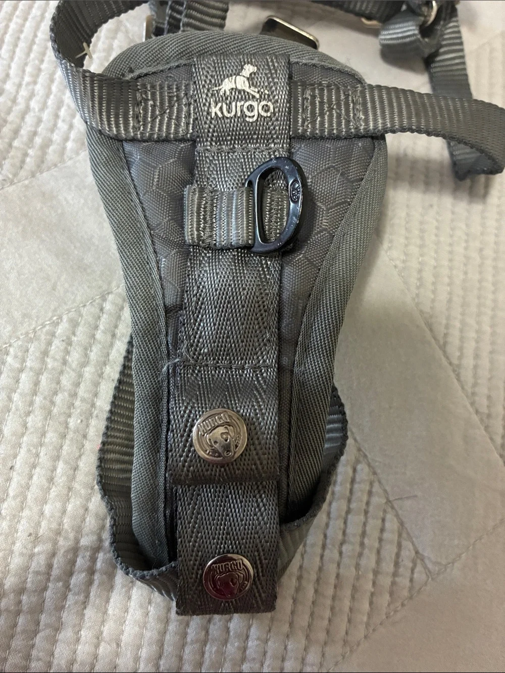 Kurgo Gray Padded Dog Harness with Metal D-Ring